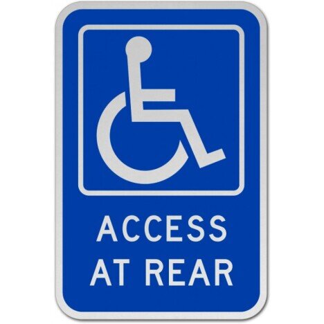 Access At Rear Sign